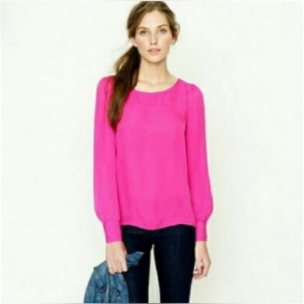 J Crew Hot Pink Blouse